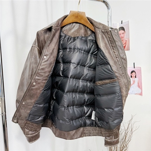 2025新款男士短款立领羽绒服90白鸭绒 D213-618-P370图片