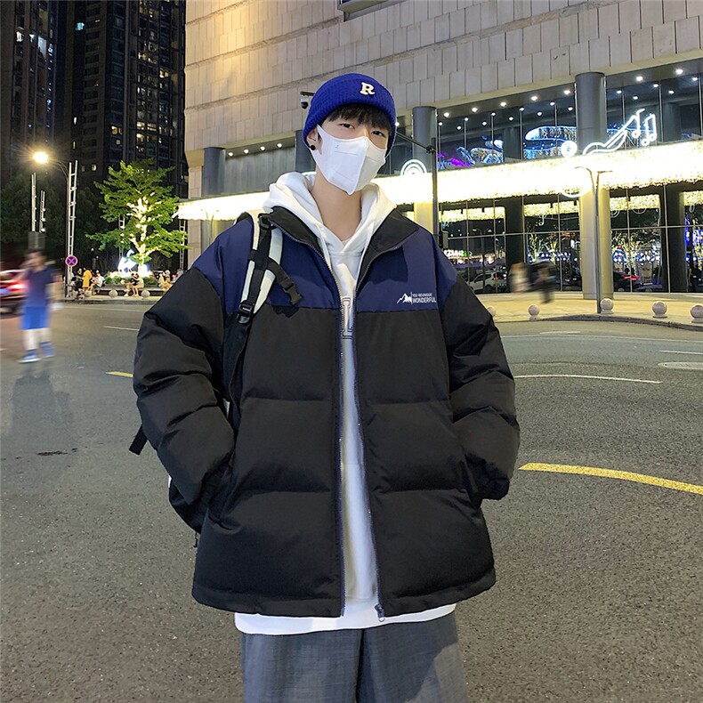 港风夜景冬款时尚字母印花拼色休闲棉服A247-MY82541特批85控138,男装棉衣,电商A247