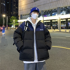 港风夜景冬款时尚字母印花拼色休闲棉服A247-MY82541特批85控138，男装棉衣，电商A247