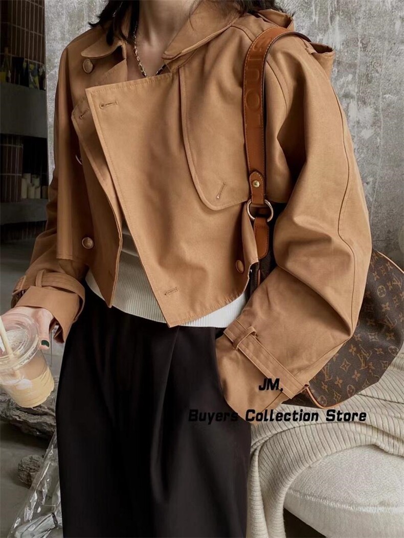 欧货短款风衣，女装风衣，浪漫E点