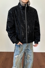 加绒加厚蛇纹亮片棉衣潮牌宽松座山雕皮衣男D54135-TP80158，男装皮衣，电商A102