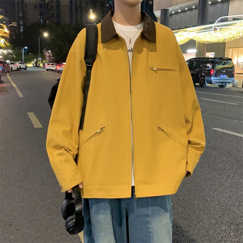 J183-P80秋季水洗复古翻领休闲夹克外套，适合二开,男装夹克,星座109