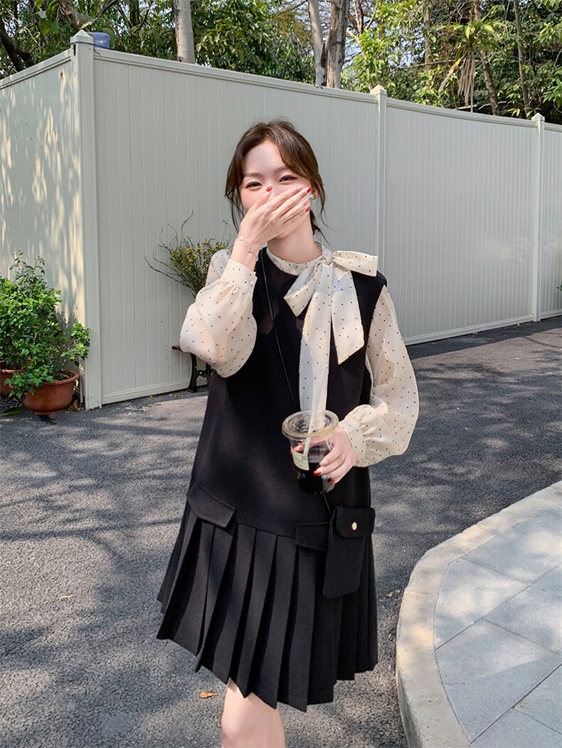 两件套小香风2025春新款无袖连衣裙精致气质小个子背带裙连衣裙,女装套装/套裙,浙宝301