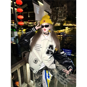 【有货】DJK1056-P98刺绣棒球服外套春季新款复古情侣立领夹克潮图片