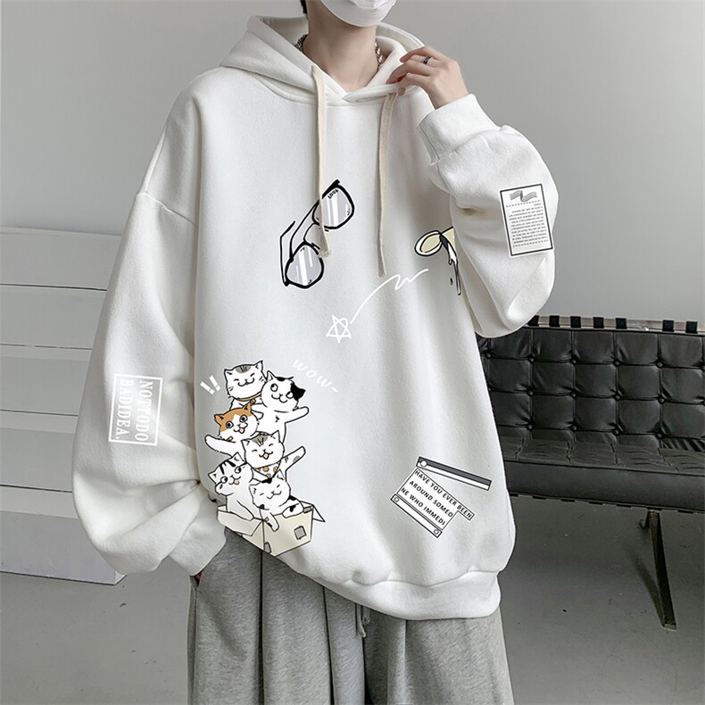 连帽卫衣男大码运动服帽衫外套WY2115-P35加绒款-P40,男装卫衣,电商A040