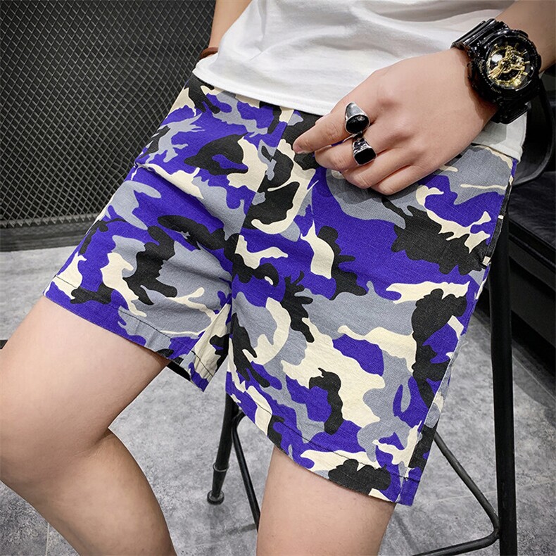 夏季新款水洗迷彩纯棉短裤男三分裤休闲沙滩裤XZ310B-3-DK88-P25，男装牛仔裤，星座310B-3