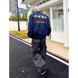 春秋痞帅外套男ins高街潮牌港风日系原宿风韩版宽松夹克 JK8026图片