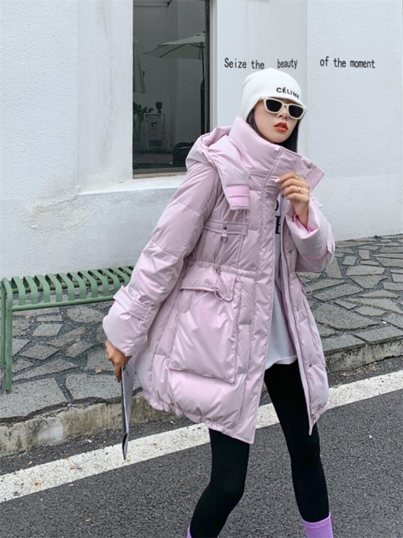 现货幻彩拉绒新面料90白鸭绒羽绒服，女装羽绒服，登石木子