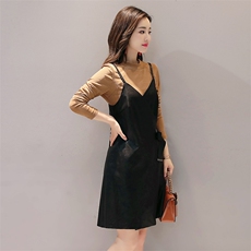 蝴蝶结潮流休闲时尚气质纯色2021年秋季套装/套裙拼接，女装套装/套裙，深水步