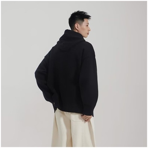 抖音得物 保暖立领拉链针织外套秋冬宽松慵懒风纯色毛衣上衣AM047图片