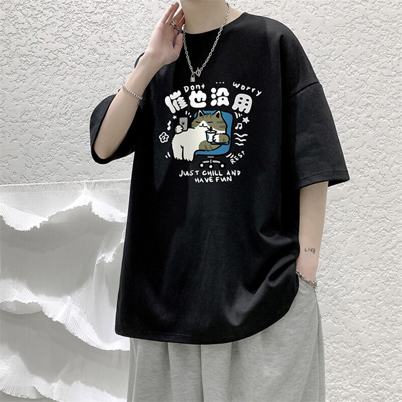 230g重磅纯棉短袖t恤男大码半袖半截袖 DX17403-P20图片