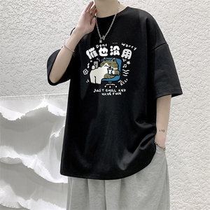 230g重磅纯棉短袖t恤男大码半袖半截袖 DX17403-P20图片