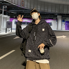 重磅男卫衣春秋款2024新款宽松初高中学生美式连帽外套男W025/P52，男装卫衣，星座506
