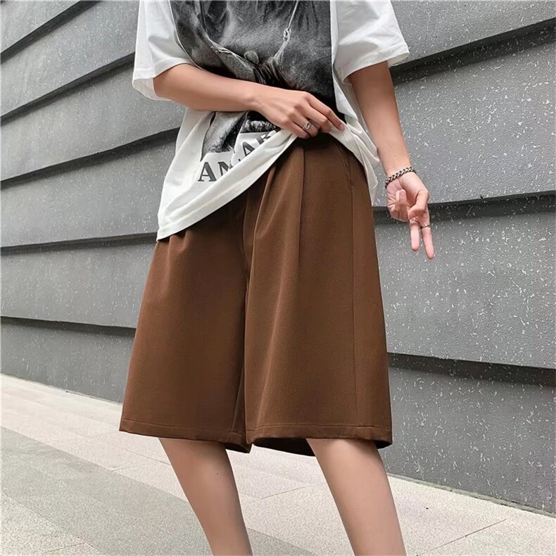 五分西裤夏季宽松中裤垂感基础休闲西装短裤男DK064-P30图片