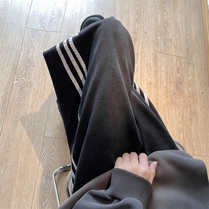 美式高街hiphop潮牌休闲裤春秋季水洗宽松条纹牛仔裤男 K7580-P50图片