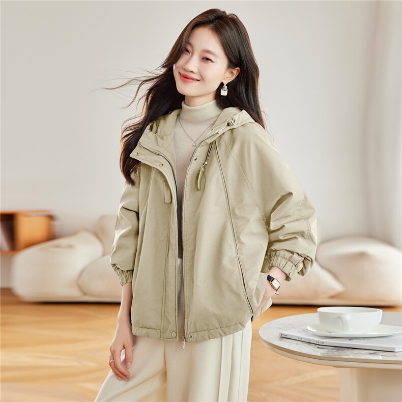 时尚连帽加绒保暖派克服外套女2025秋冬新款宽松显瘦休闲百搭棉服,女装派克服,木子恋