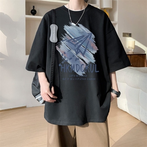 图案已注册夏季情侣韩系印花短袖T恤男潮宽松半袖打底衫D043/P25图片