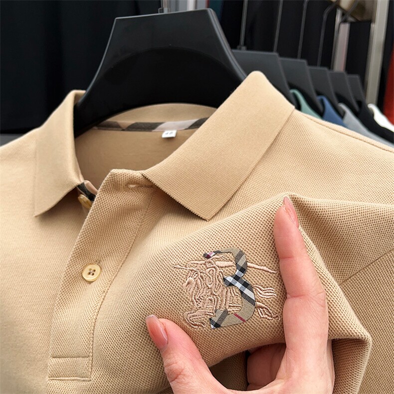 Polo衫男士秋季2023新款宽松休闲翻领长袖t恤男生简约时尚体恤衫，男装Polo衫，电商B212（原钱塘6029）