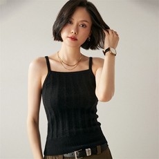 时尚优雅女士吊带背心显瘦针织衫高品质舒适保暖上衣，女装背心吊带，绒创羊绒