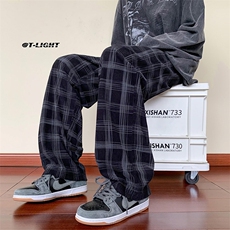 B221秋冬加绒格子灯芯绒休闲裤LK21163-常规P50控68加绒P60控78，男装休闲裤，电商B221