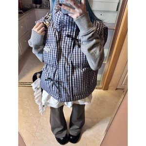 【有货】JK948CC-P75 格子马甲棉服男女加厚保暖背心外套图片