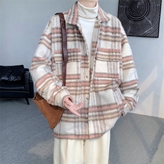 桃杏色格子