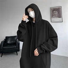8XL-M加绒连帽卫衣加厚大码美式重磅硬挺上衣外套秋冬WY9101/P60，女装短外套，电商B238