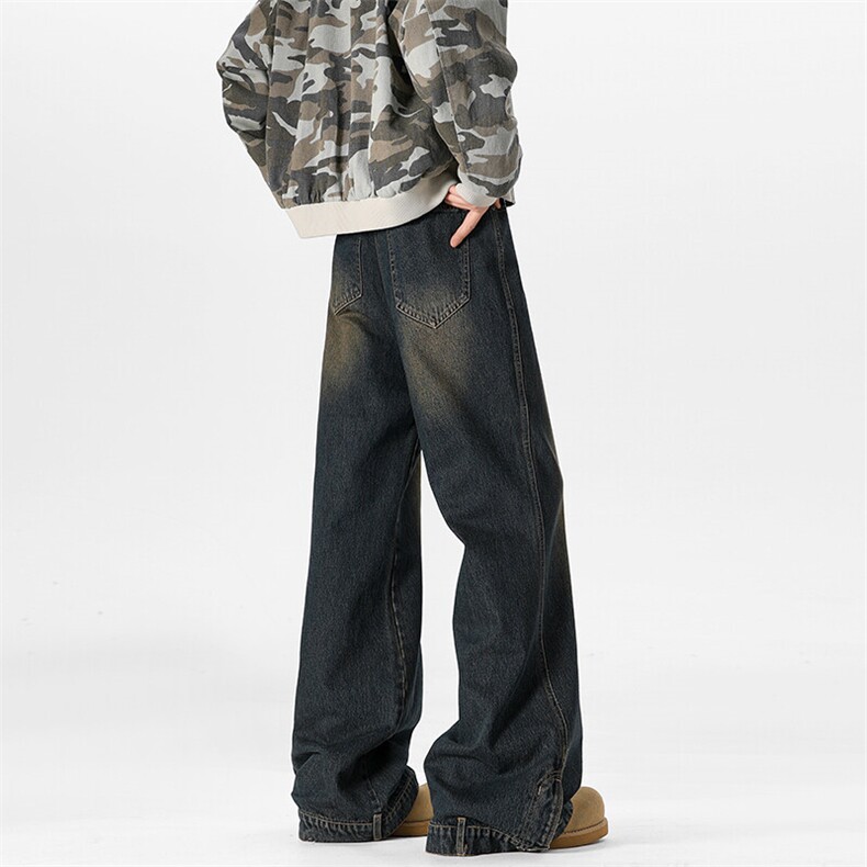 【备货3000件】李明峻同款你的裤子穿反了微喇叭复古中腰牛仔裤，男装牛仔裤，星座617C