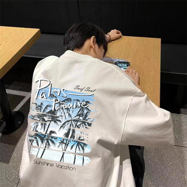 220g纯棉美式夏季短袖t恤男DT403-特批19 控38图片
