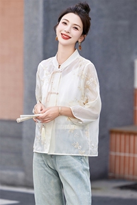 夏季防晒服女短款外套气质高级感显瘦薄款盘扣新中式国风防晒衣夏图片