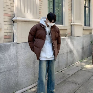 美式高街pu皮棉服男冬季痞帅宽松面包服外套潮牌设计感棉衣图片
