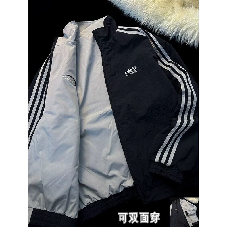 W9323-P65两面穿美式复古夹克外套高街潮流设计感休闲百搭,男装夹克,电商B323A