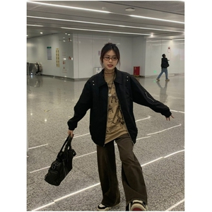 美式高街夹克男女秋季高级感宽松潮流百搭休闲外套JK692-P64图片