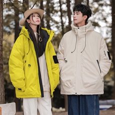 情侣冬季登山服白鸭绒连帽纯色工装羽绒服外套A406Y93650P235，男装羽绒服，星座309（原A406）