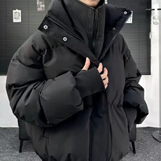 男装冬季潮牌假两件连帽棉衣男生防风保暖棉服外套，男装棉衣，星座613