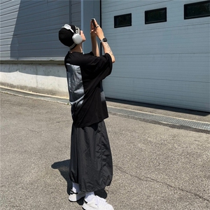816B-T1033-P38 休闲港风潮牌T恤宽松情侣潮中性男女图片