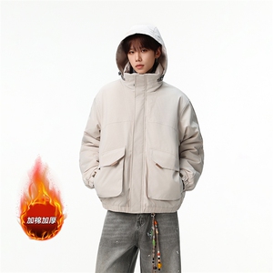 无影墙 A2356P95-美式机能工装棉服男女冬季加棉加厚休闲连帽外套图片