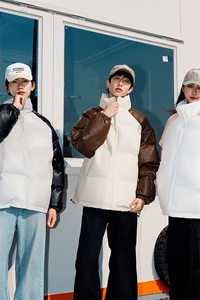 特批多模拼接撞色面包服时尚立领保暖皮棉服A247-MY520 特批85图片