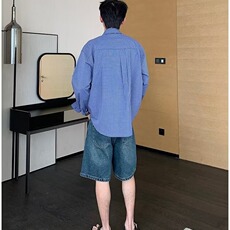 M152-P30青少年复古学院风格子衬衫2025春秋季新款，男装衬衫，电商B323A