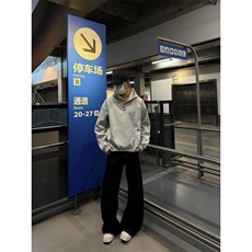 美式覆古纽扣连帽卫衣男女秋冬高级感宽松慵懒风休闲帽衫外套WY05，女装短外套，星座208-5