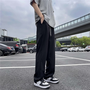 宽松休闲裤男韩版潮流百搭裤夏季薄款坠感阔腿拖地长裤K02861-P35图片