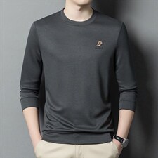 BB3605钱塘2020-2秋季新款休闲卫衣男士圆领纯色棉质长袖T恤P42，男装卫衣，钱塘207-2