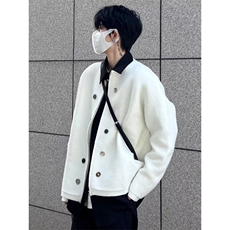 小众设计感宽松针织开衫纽扣装饰纯色圆领毛衣外套男女M3301，男装针织衫/毛衣，星座1116A（原606A-3）