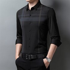 秋季2023新款中年男士长袖衬衫商务休闲爸爸装衬衣薄款时尚男装，男装衬衫，电商B212（原钱塘6029）