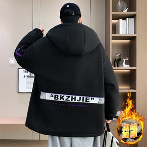 港风男士外套青年冬季加绒加厚夹克外套帅气保暖棉衣男L8756-P93图片