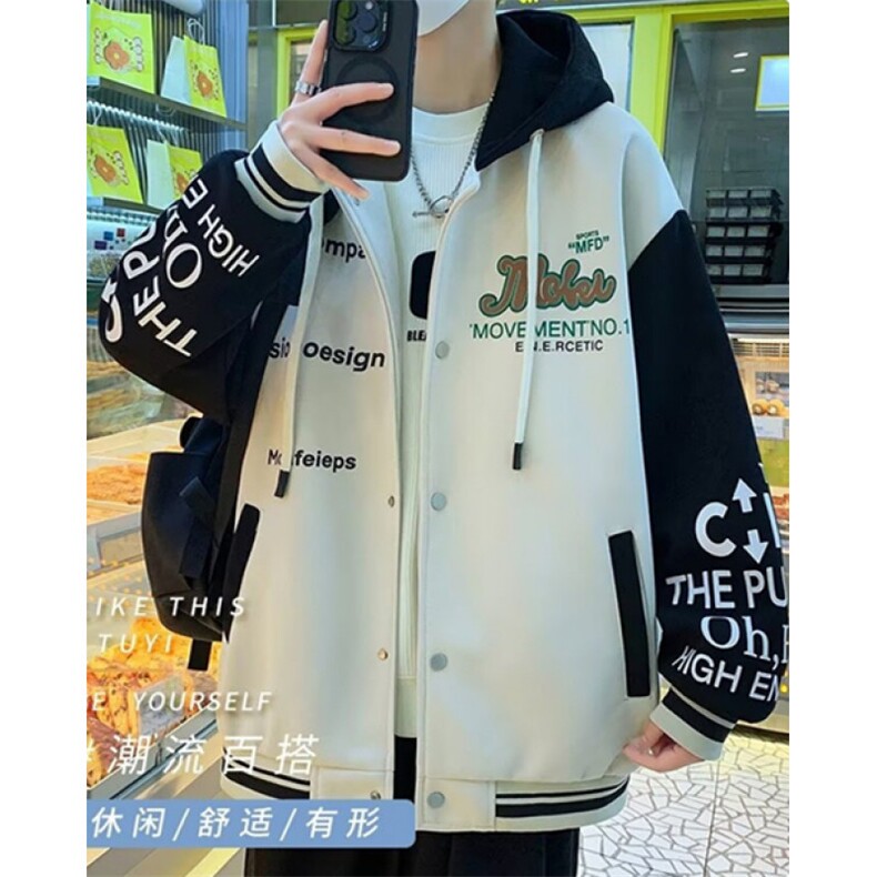 棒球服外套男女春秋季宽松设计感小众薄款开衫卫衣 JD690图片
