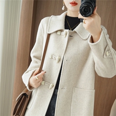 双面呢大衣毛呢外套呢子大衣中长款女冬2025新款高级感，女装双面呢大衣，贝源羊绒