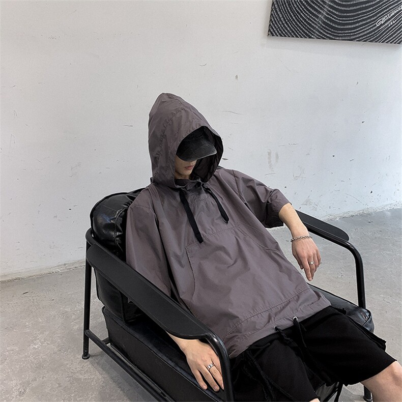 韩版潮流短袖t恤ins夏季连帽港风原宿风五分学生上衣服T107-P30,男装T恤,星座512-2
