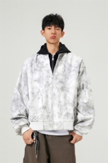 可二开假两件扎染大码M-5XL飞行夹克聚酯纤维JK78093P85控128，男装夹克，星座227-7
