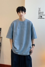 DX507P30港风重磅麂皮绒短袖美式高街t恤男大码半袖男，男装T恤，星座1204-3
